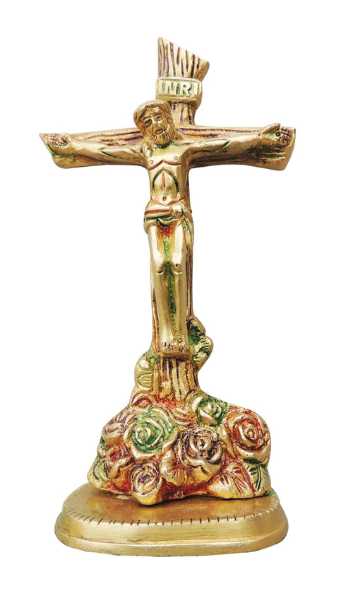 Brass Jesus & Cross Idol Statue 0.68Kg
